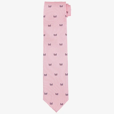 Men's Vineyard Vines Pink Kentucky Derby Seersucker Printed Silk Tie