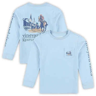 Preschool Vineyard Vines  Light Blue 151st Kentucky Derby Painted Race Long Sleeve T-Shirt