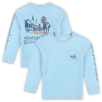 Preschool Vineyard Vines  Light Blue 151st Kentucky Derby Painted Race Long Sleeve T-Shirt