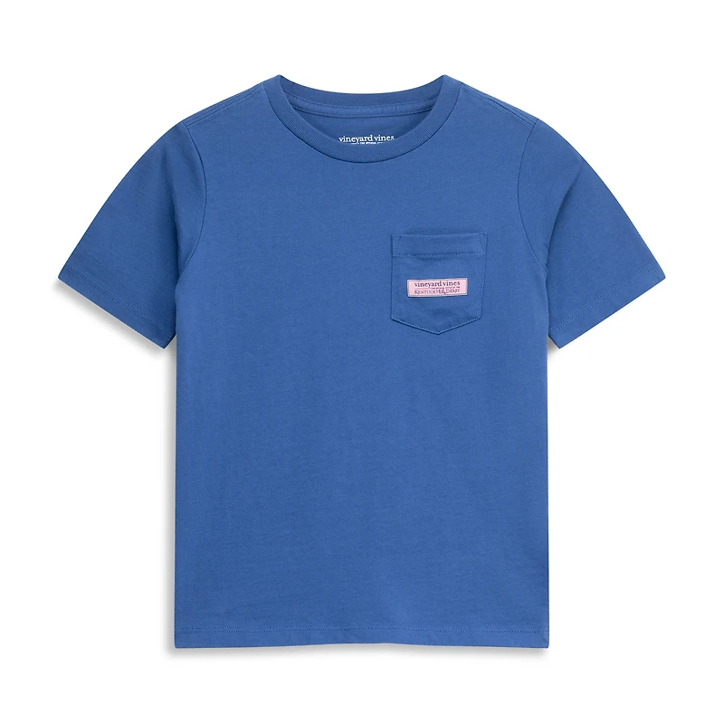T-shirt à poche carrée Vineyard Vines bleu marine avec logo Kentucky Derby pour enfants d'âge préscolaire