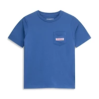 T-shirt à poche carrée Vineyard Vines bleu marine avec logo Kentucky Derby pour enfants d'âge préscolaire