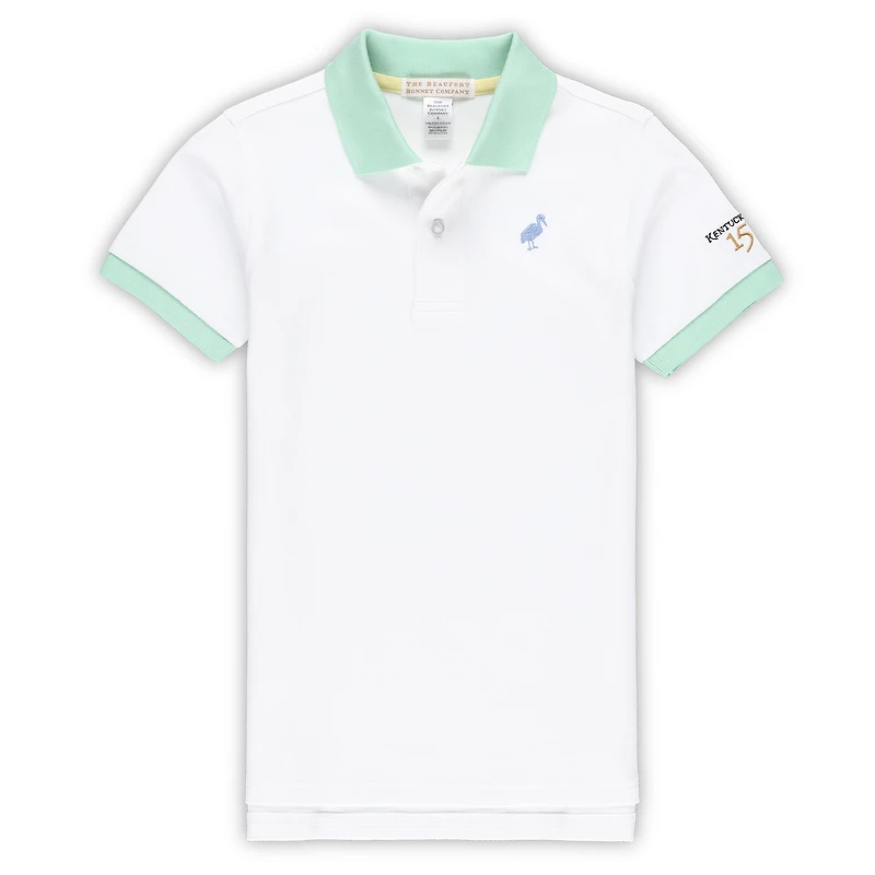 Polo blanc Kentucky Derby 150 Prim and Proper pour enfants d'âge préscolaire