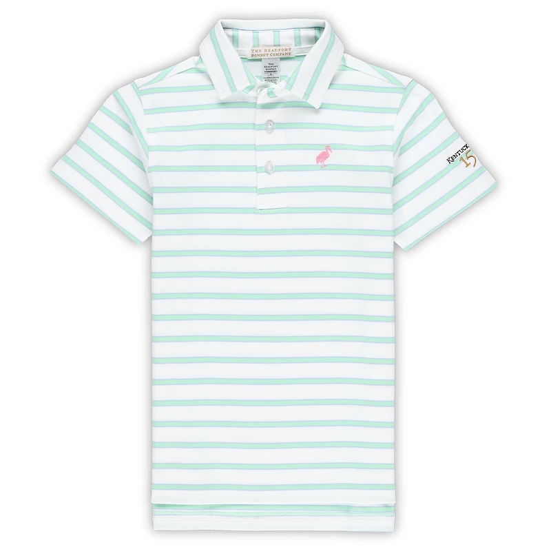 Polo blanc Kentucky Derby 150 Prim and Proper pour enfants d'âge préscolaire