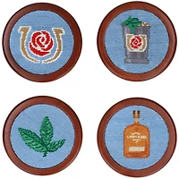 Smathers & Branson Lot de quatre sous-verres Kentucky Derby Needlepoint