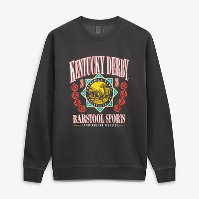 Sweat-shirt unisexe Barstool Golf noir avec logo vintage du 152e Kentucky Derby