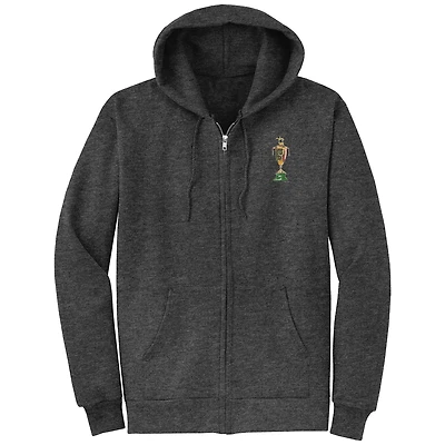 Unisex Heather Charcoal 151st Kentucky Derby Golden Trophy Full-Zip Hoodie