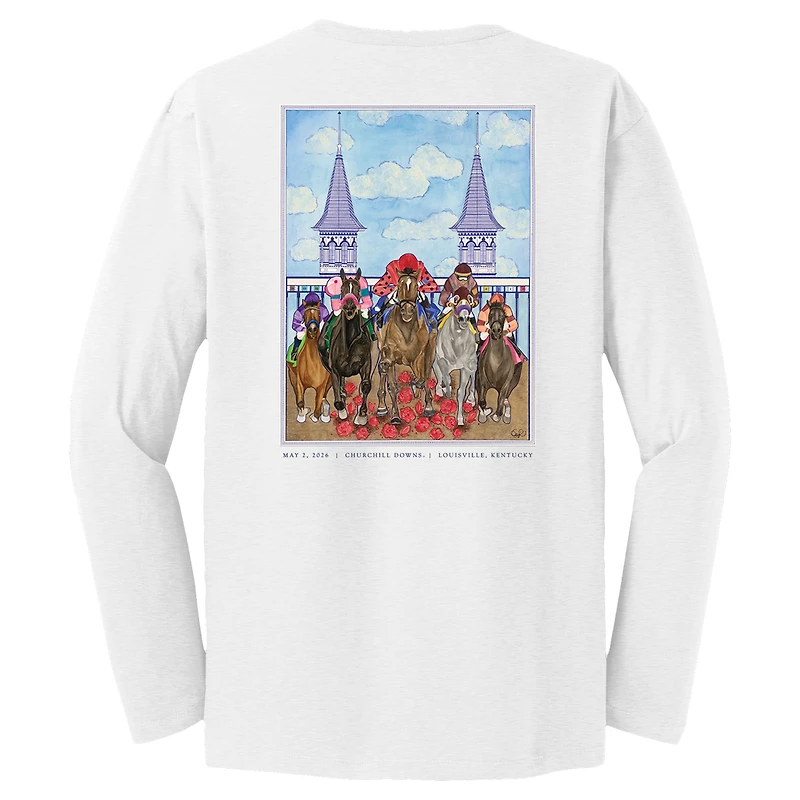 Unisex White 152nd Kentucky Derby Art of the Poster Long Sleeve T-Shirt