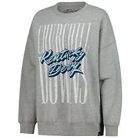 Sweat-shirt surdimensionné gris chiné pour femme Gameday Social Kentucky Derby