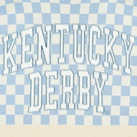Women's Gameday Social  Light Blue Kentucky Derby Checkered Sweater