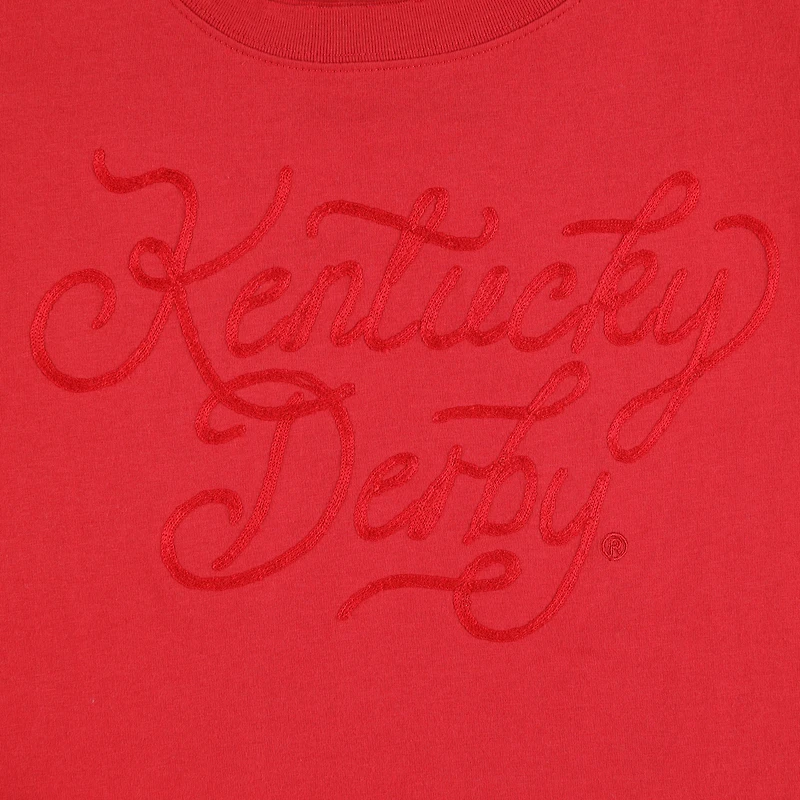 Women's Gameday Social  Red Kentucky Derby Rope Cropped Cuffed T-Shirt