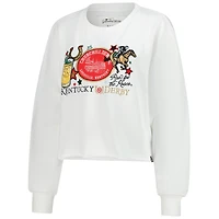 Sweat-shirt court blanc à écusson Kentucky Derby pour femme Gameday Social
