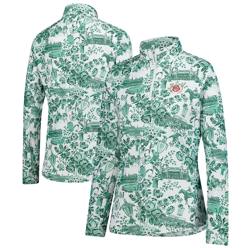 Pull à fermeture éclair quart de tour Ava Kentucky Derby blanc/vert pour femme Smith & Quinn