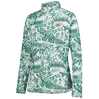 Women's Smith & Quinn  White/Green Kentucky Derby Ava Quarter-Zip Pullover
