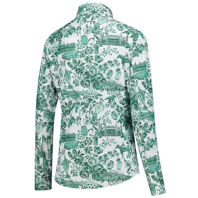 Women's Smith & Quinn  White/Green Kentucky Derby Ava Quarter-Zip Pullover