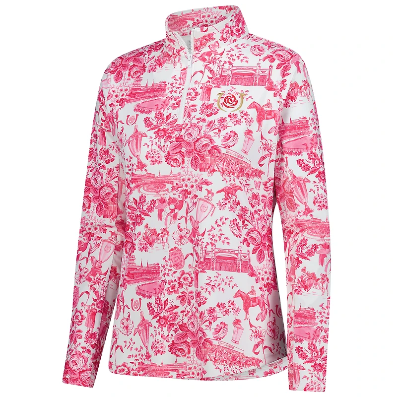 Pull à fermeture éclair quart de tour Ava Kentucky Derby blanc/rose pour femme Smith & Quinn