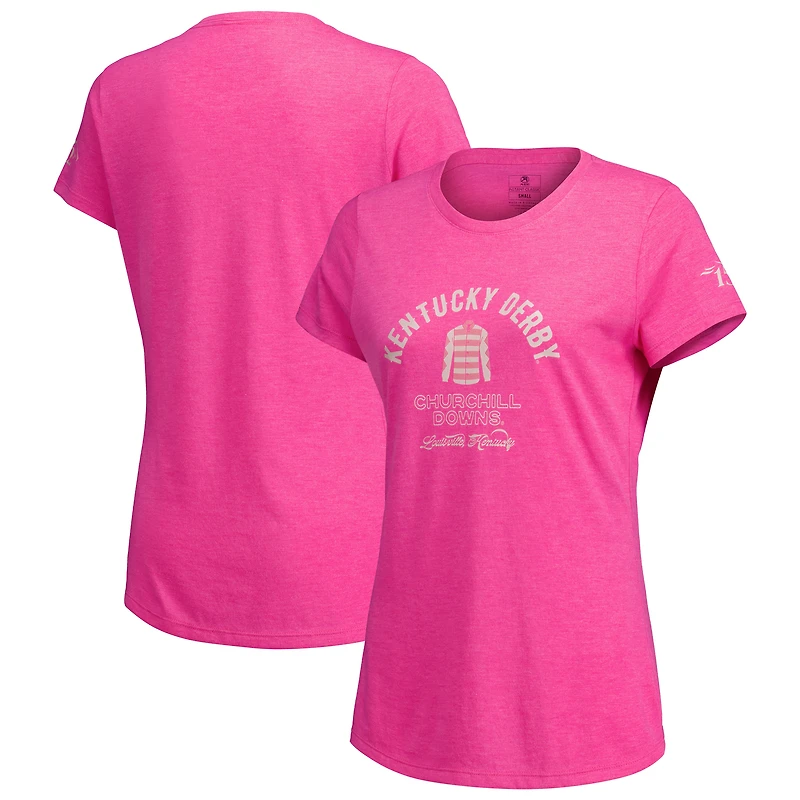 Women's Ahead Pink 152nd Kentucky Derby Churchill Downs Danby Jockey Silks Tri-Blend T-Shirt