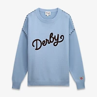 Women's Ellsworth & Ivey  Light Blue Kentucky Derby Riley Oversized Sweater