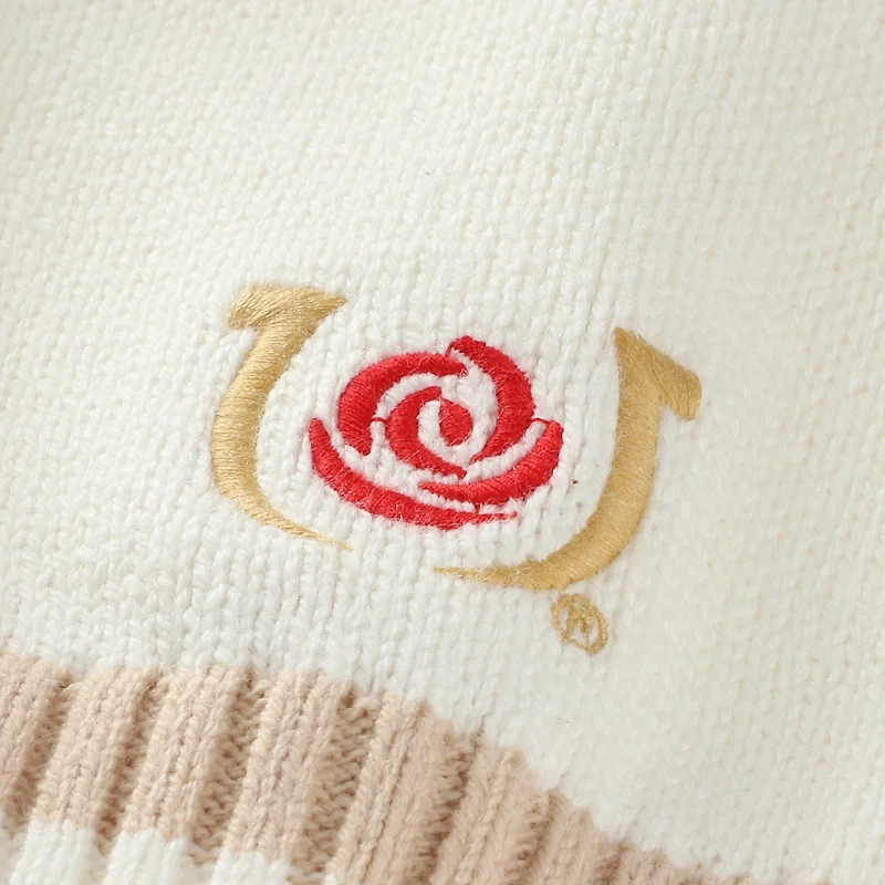 Women's Ellsworth & Ivey White Kentucky Derby Emily Varsity Oversized Full-Button Cardigan