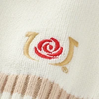 Women's Ellsworth & Ivey  White Kentucky Derby Emily Varsity Oversized Full-Button Cardigan