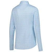 Pull Peter Millar bleu clair à imprimé Kentucky Derby Jockey et fermeture éclair quart de tour pour femme