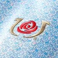 Pull Peter Millar bleu clair à imprimé Kentucky Derby Jockey et fermeture éclair quart de tour pour femme
