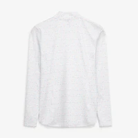 Women's Peter Millar  White Kentucky Derby Custom Print Quarter-Zip Pullover