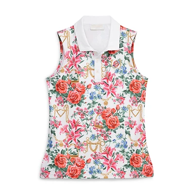 Women's Smith & Quinn Pink Kentucky Derby Reining Roses Alice Sleeveless Polo