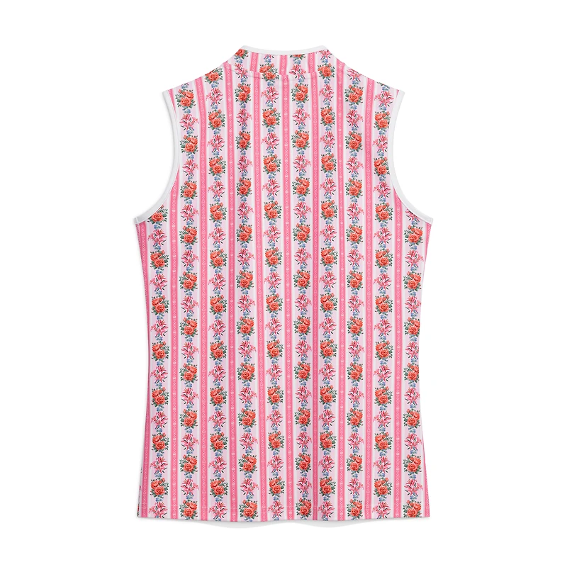 Polo sans manches Kennedy à rayures roses Kentucky Derby pour femme de Smith & Quinn