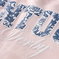Women's Spirit Jersey Pink Kentucky Derby Oversized Floral Long Sleeve T-Shirt