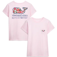 Women's Vineyard Vines  Pink Kentucky Derby Watercolor Rose Whale Fill Pocket T-Shirt