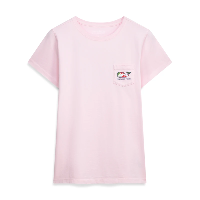 T-shirt Vineyard Vines rose Kentucky Derby à poche rembourrée avec motif aquarelle de et baleine pour femme