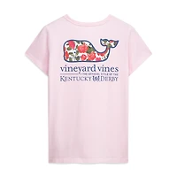 Women's Vineyard Vines  Pink Kentucky Derby Watercolor Rose Whale Fill Pocket T-Shirt