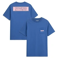 T-shirt Vineyard Vines bleu marine avec logo Kentucky Derby et poche carrée pour enfant