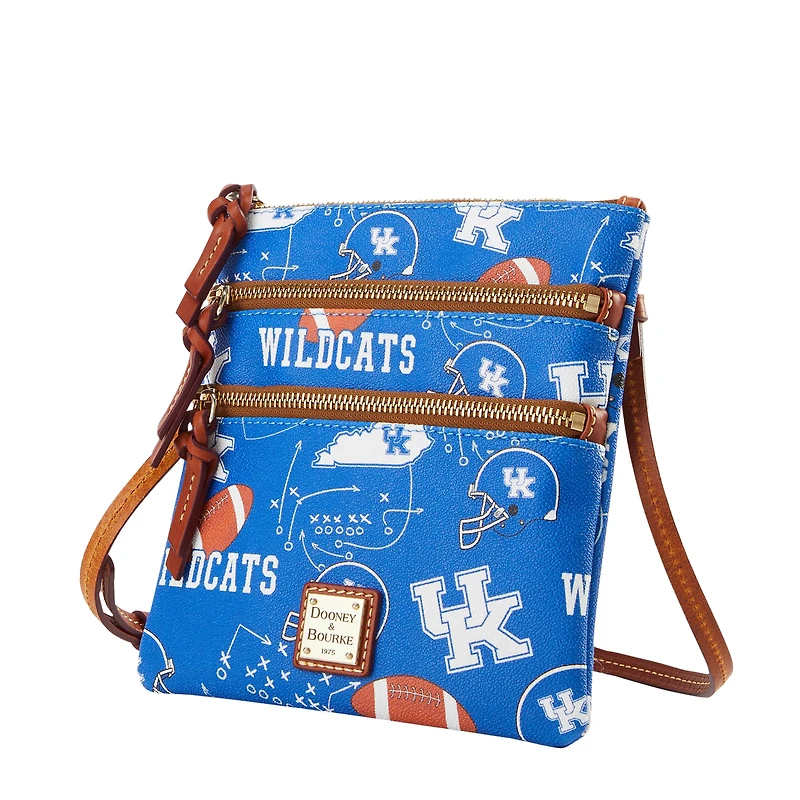 Sac bandoulière triple zip Dooney & Bourke Kentucky Wildcats pour la mi-temps de l'équipe de football