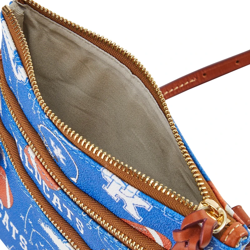 Sac bandoulière triple zip Dooney & Bourke Kentucky Wildcats pour la mi-temps de l'équipe de football