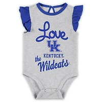 Girls Newborn & Infant Royal/Heather Gray Kentucky Wildcats Spread the Love 2-Pack Bodysuit Set