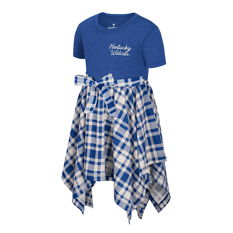 Girls Toddler Colosseum Royal Kentucky Wildcats Marceline Plaid Dress