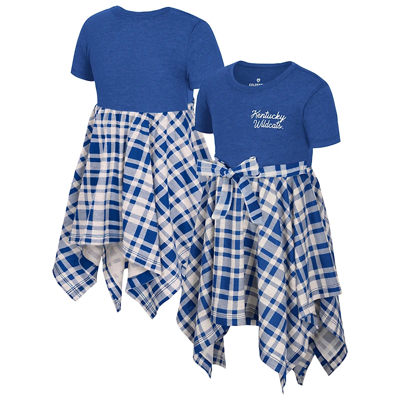 Girls Toddler Colosseum Royal Kentucky Wildcats Marceline Plaid Dress