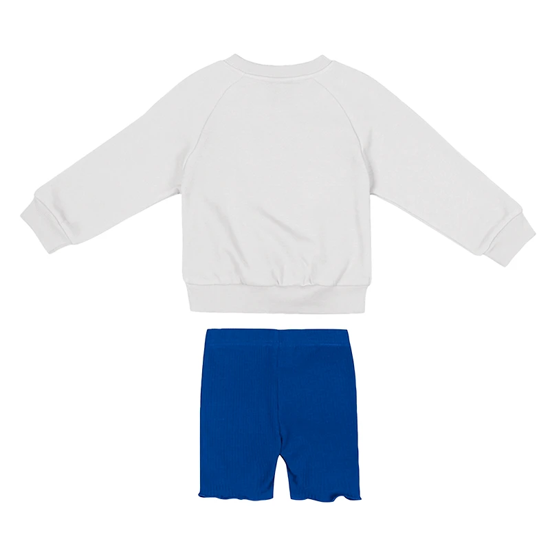 Ensemble sweat-shirt et short en polaire Beta pour fille Colosseum blanc/bleu royal Kentucky Wildcats