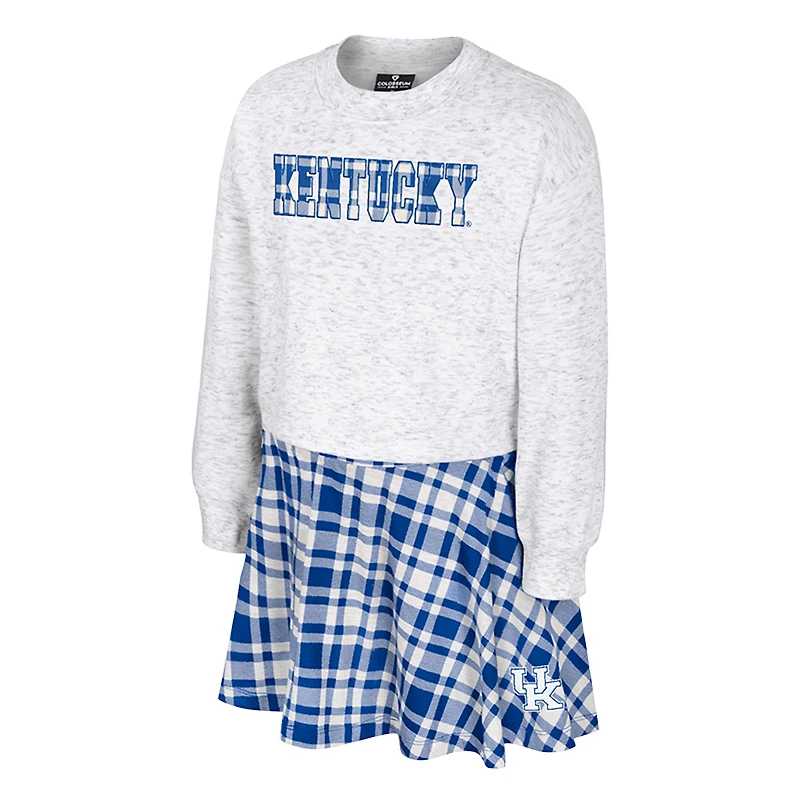 Girls Youth Colosseum Gray Kentucky Wildcats Marceline Plaid Skirt and Top Set