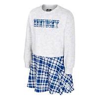 Girls Youth Colosseum Gray Kentucky Wildcats Marceline Plaid Skirt and Top Set