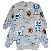 Girls Youth Gameday Couture  Gray Kentucky Wildcats Always On Repeat Pullover Sweatshirt