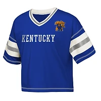 Girls Youth Outerstuff Royal Kentucky Wildcats Gridiron Jersey V-Neck T-Shirt