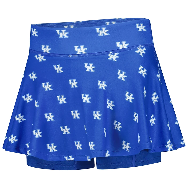 Girls Youth ZooZatz Royal Kentucky Wildcats All-Over Print Tennis Skort