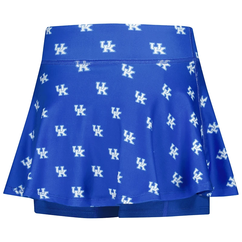Girls Youth ZooZatz Royal Kentucky Wildcats All-Over Print Tennis Skort