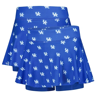 Girls Youth ZooZatz Royal Kentucky Wildcats All-Over Print Tennis Skort