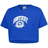 Girls Youth ZooZatz Royal Kentucky Wildcats Laurels Tri-Blend Cropped T-shirt