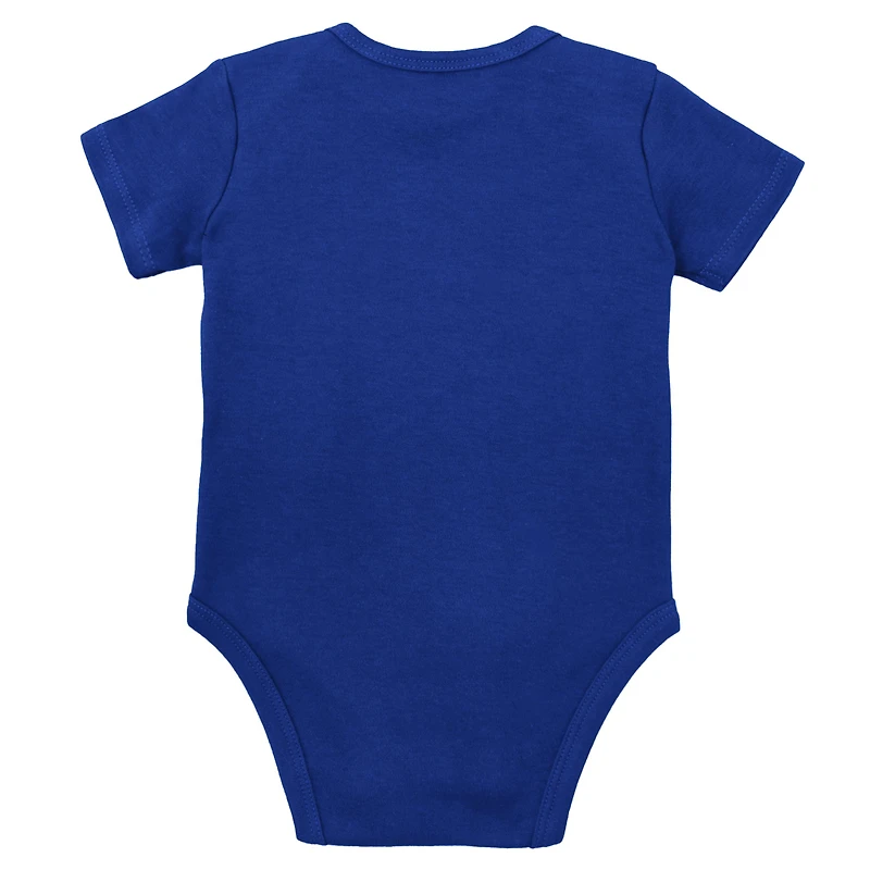 Ensemble de 3 bodys, bavoirs et chaussons Mitchell & Ness Royal/Heather Grey Kentucky Wildcats pour bébé