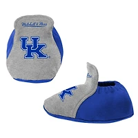 Ensemble de 3 bodys, bavoirs et chaussons Mitchell & Ness Royal/Heather Grey Kentucky Wildcats pour bébé
