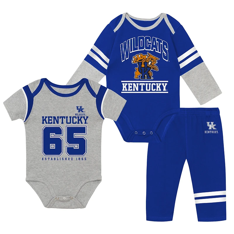 Infant Outerstuff Kentucky Wildcats Double Up Three-Piece Bodysuits & Pants Set